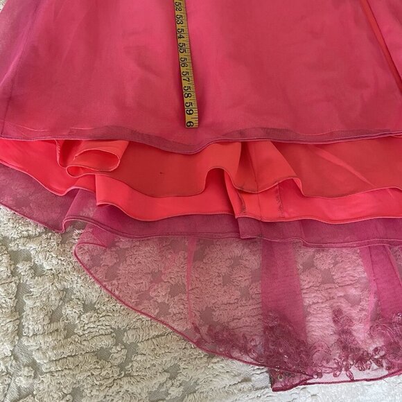 MORI LEE Vintage Y2K Pink Sequin Beaded Formal Maxi Dress Train Fairy Size 11/12 - Picture 12 of 16